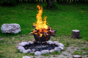 Clear outdoor fireplaces  depiction on a neutral background